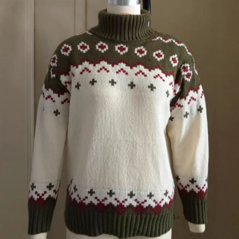 Turtleneck Knitted Christmas  Sweater