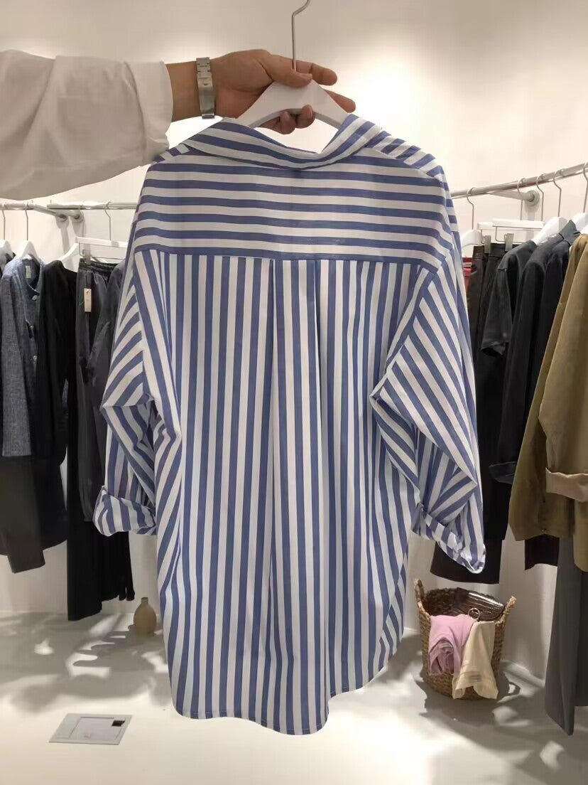 Vertical Striped Long-sleeved