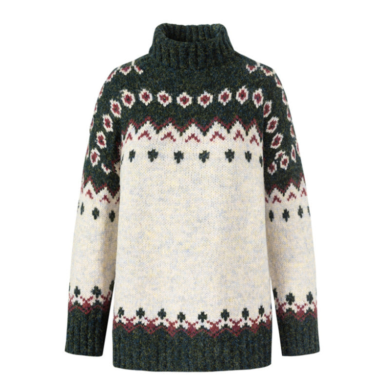 Turtleneck Knitted Christmas  Sweater