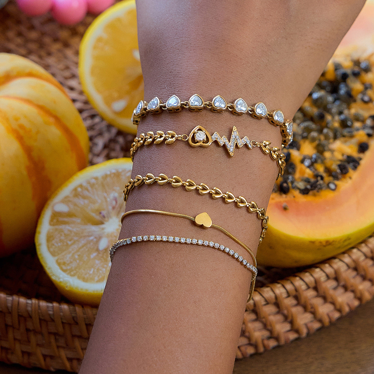 Luxury Heart-Shaped Titanium Set