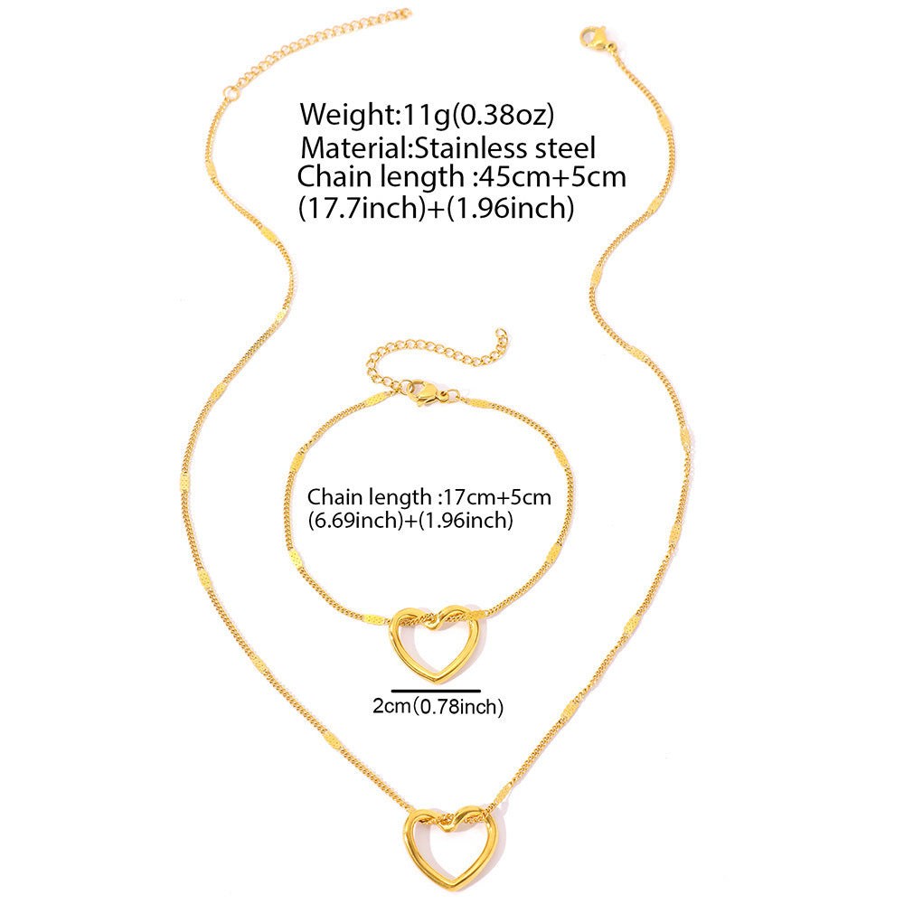 Stainless Steel Hollow Heart Set