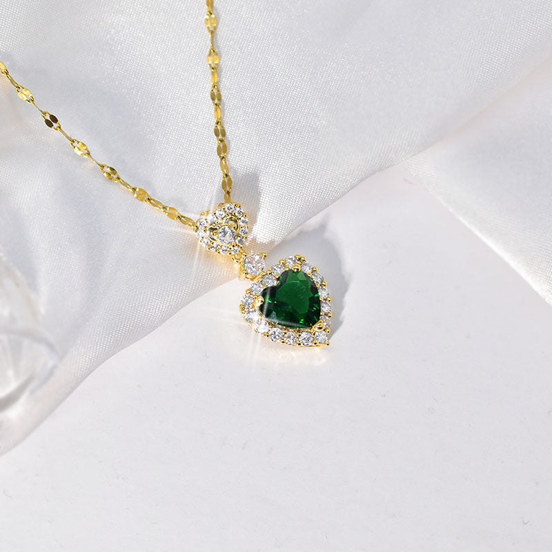 Green Zircon Heart Set
