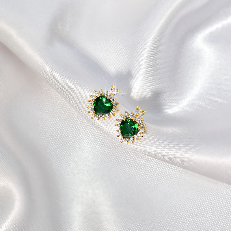 Green Zircon Heart Set