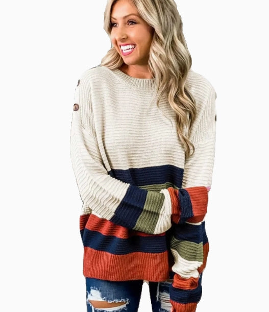 Underneath Half-turtleneck Contrasting Sweater