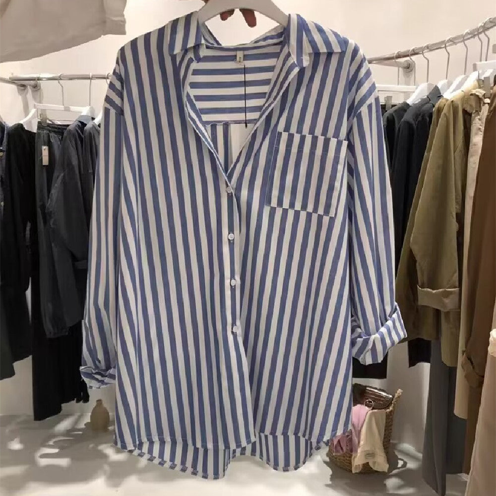 Vertical Striped Long-sleeved