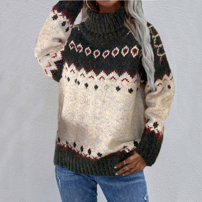Turtleneck Knitted Christmas  Sweater