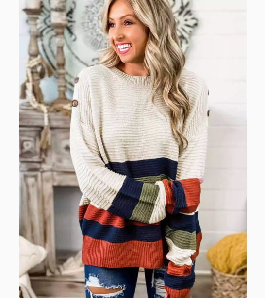 Underneath Half-turtleneck Contrasting Sweater